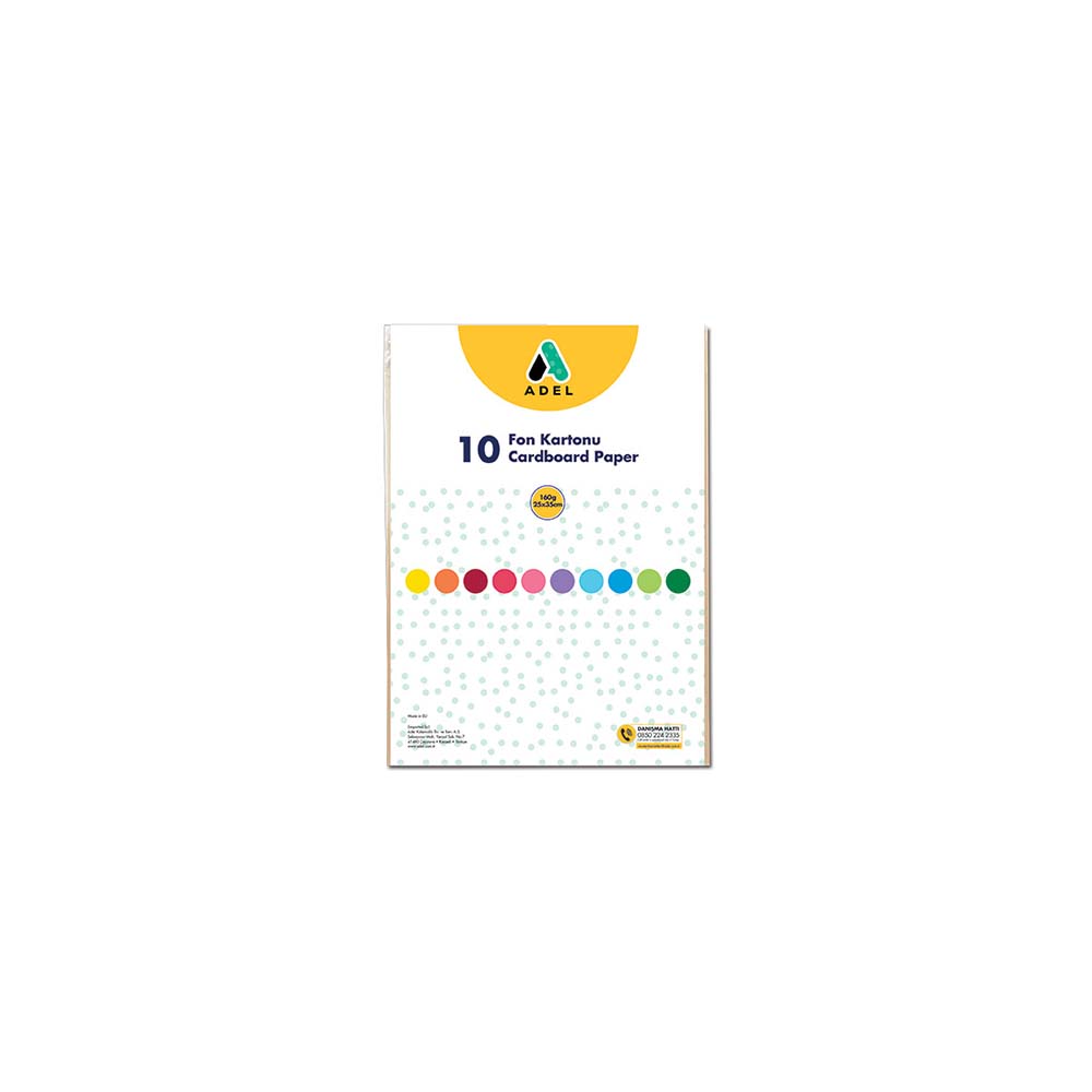 ADEL FON KARTONU 25X35 10LU KARIŞIK 030001