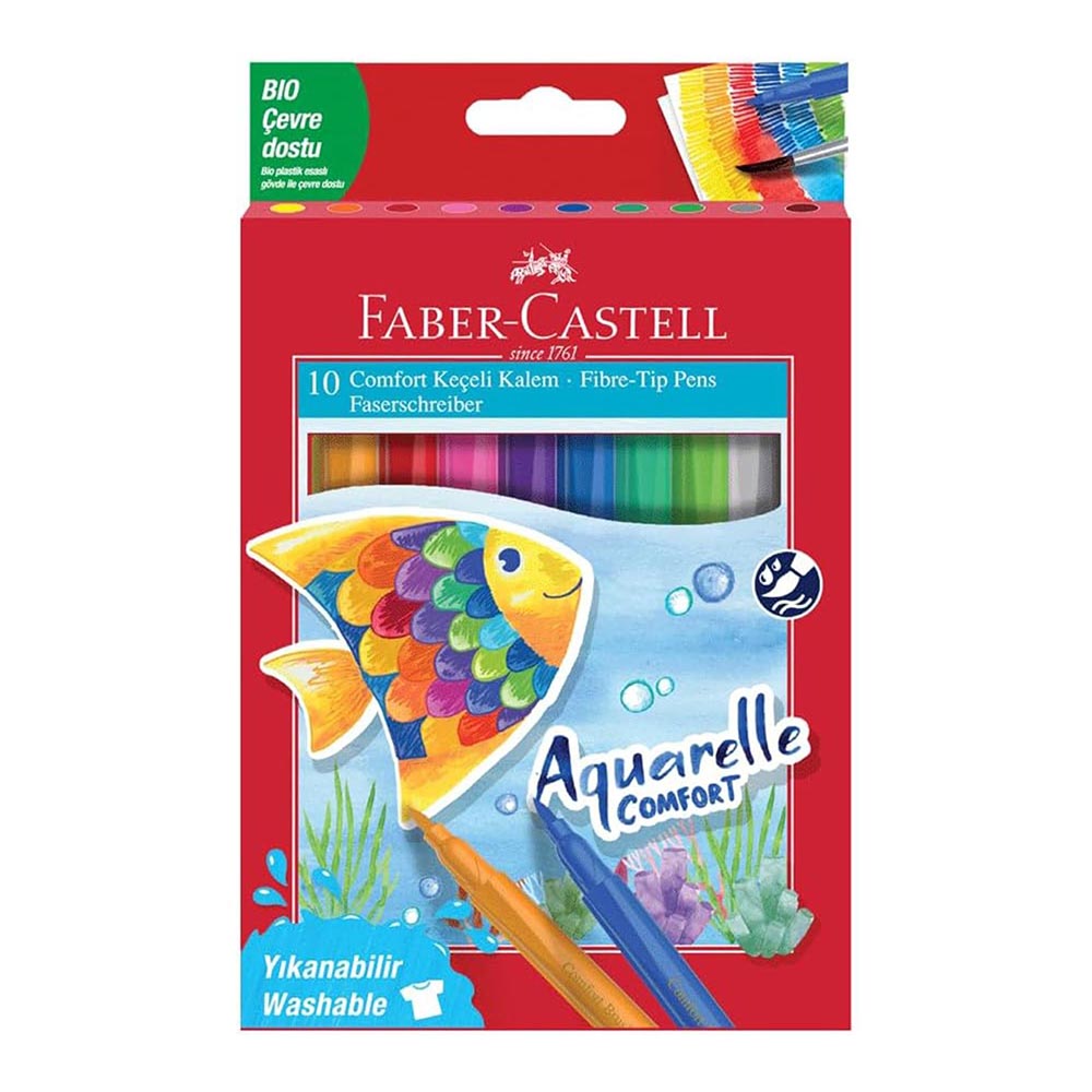 FABER COMFORT AQUARELL KEÇELİ KALEM 10LU 000020