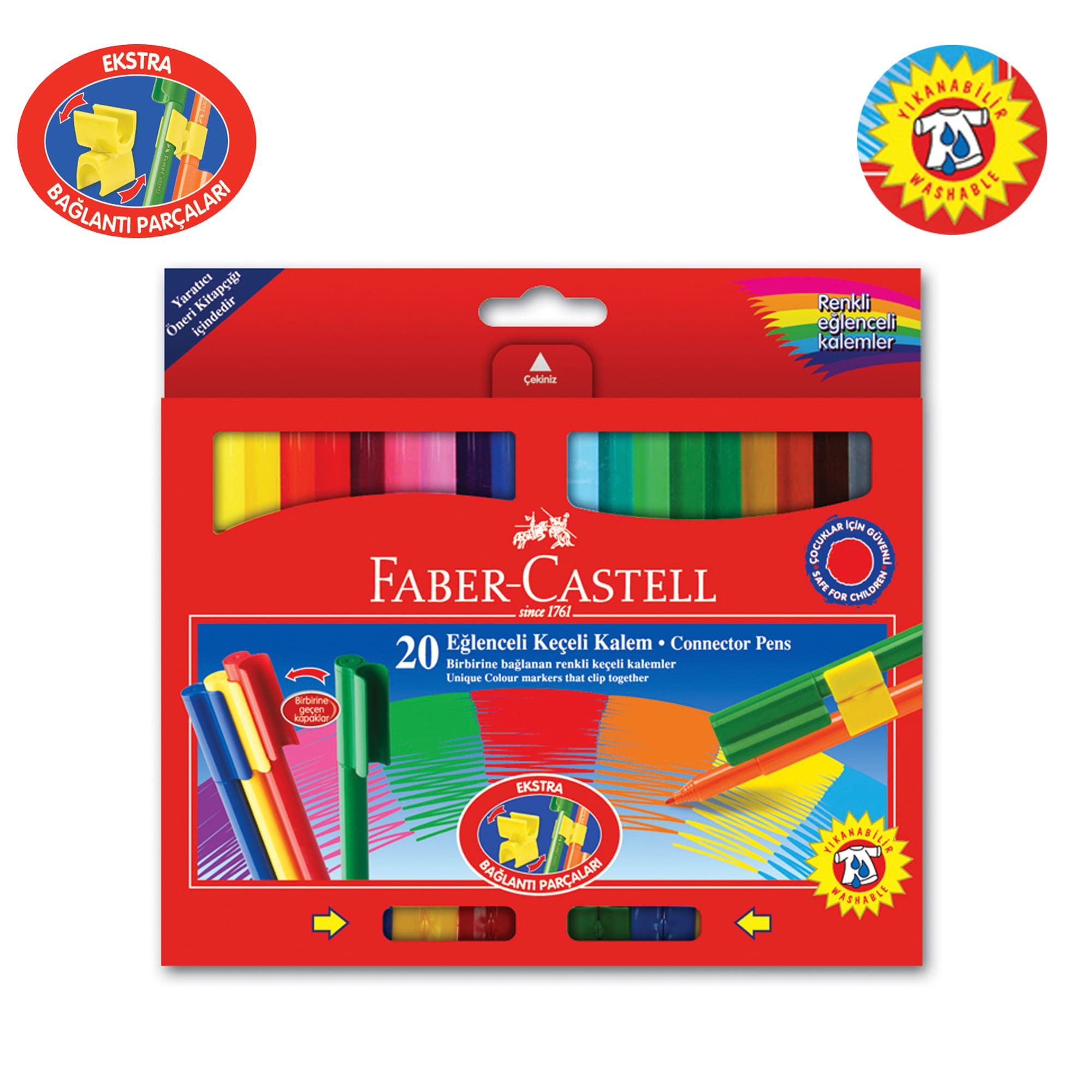 FABER EĞLENCELİ KEÇELİ KALEM 20 RENK 112000