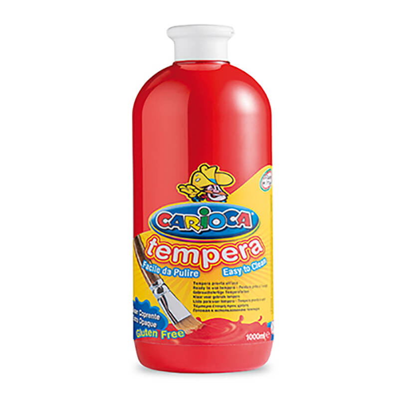 CARİOCA 40430-10 TEMPERA BOYA YIKANABİLİR 1000ML BAYRAK KIRMIZI