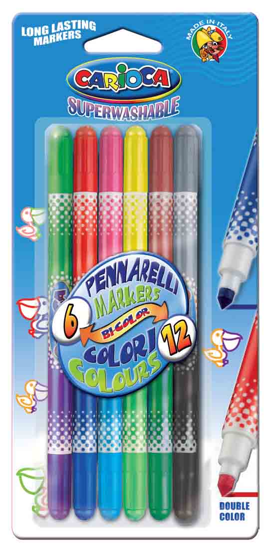 CARİOCA 42269 KEÇELİ KALEM BİCOLOR 6LI