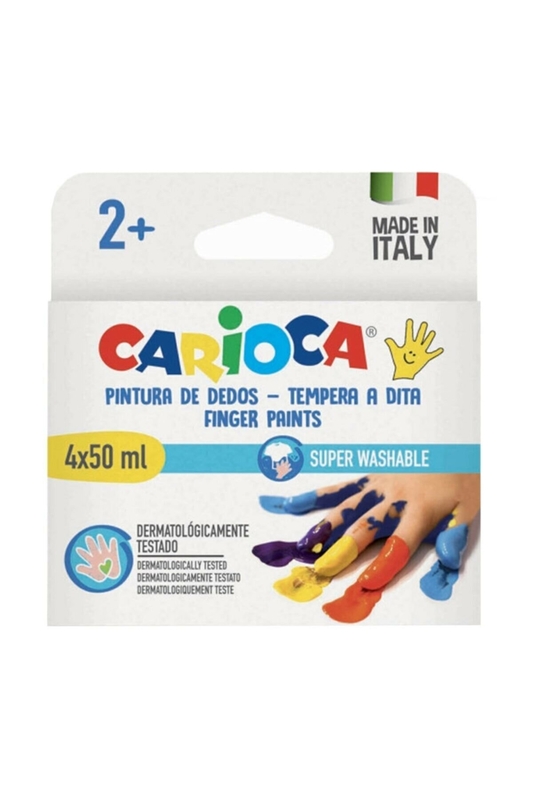 CARİOCA 43173 BEBEK PARMAK BOYASI 4 RENK YIKANABİLİR 4X50ML