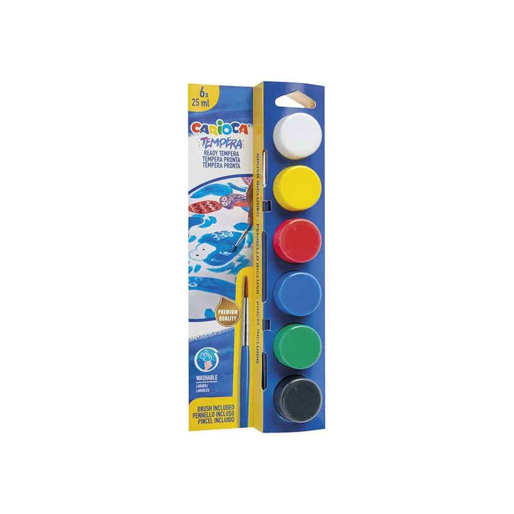 CARİOCA 40433 TEMPERA BOYA SÜPER YIKANABİLİR 25MLX6 RENK