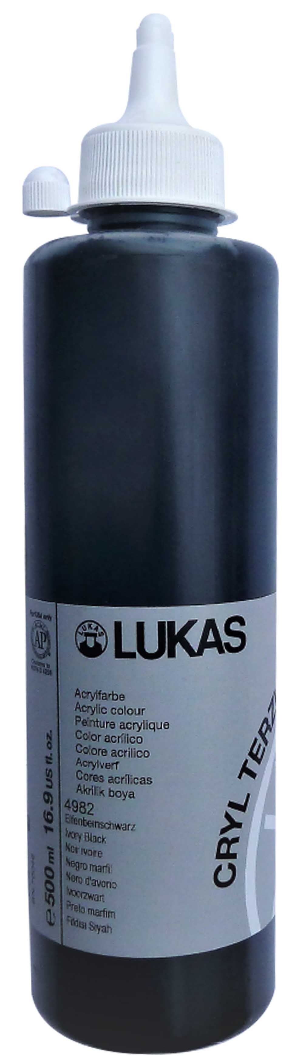 LUKAS TERZİA LT500-4982 AKRİLİK BOYA 500ML FİLDİŞİ SİYAH