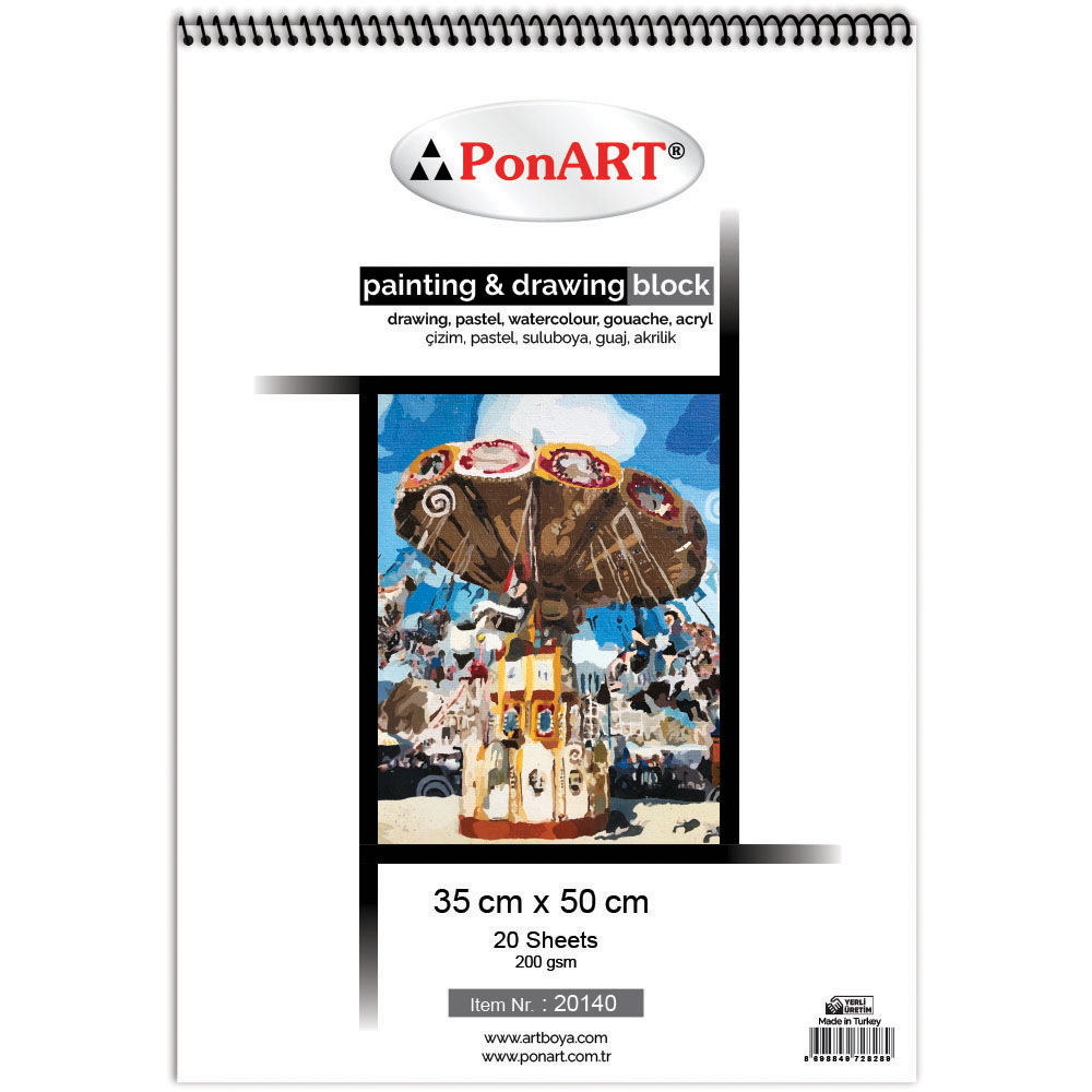 PONART PHM140 PAİNTİNGDRAWİNG BLOCK 35X50 20YP