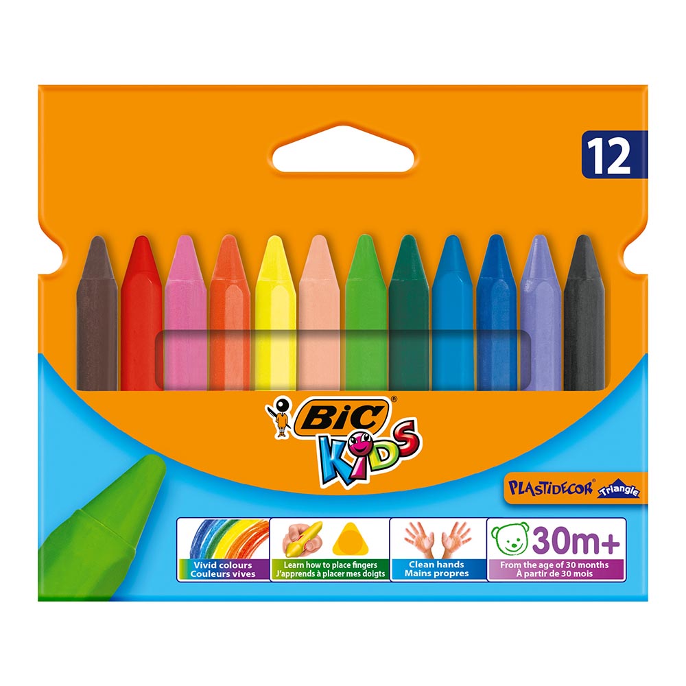 BİC PASTEL BOYA PLASTİDECOR ÜÇGEN 12 RENK 8297733