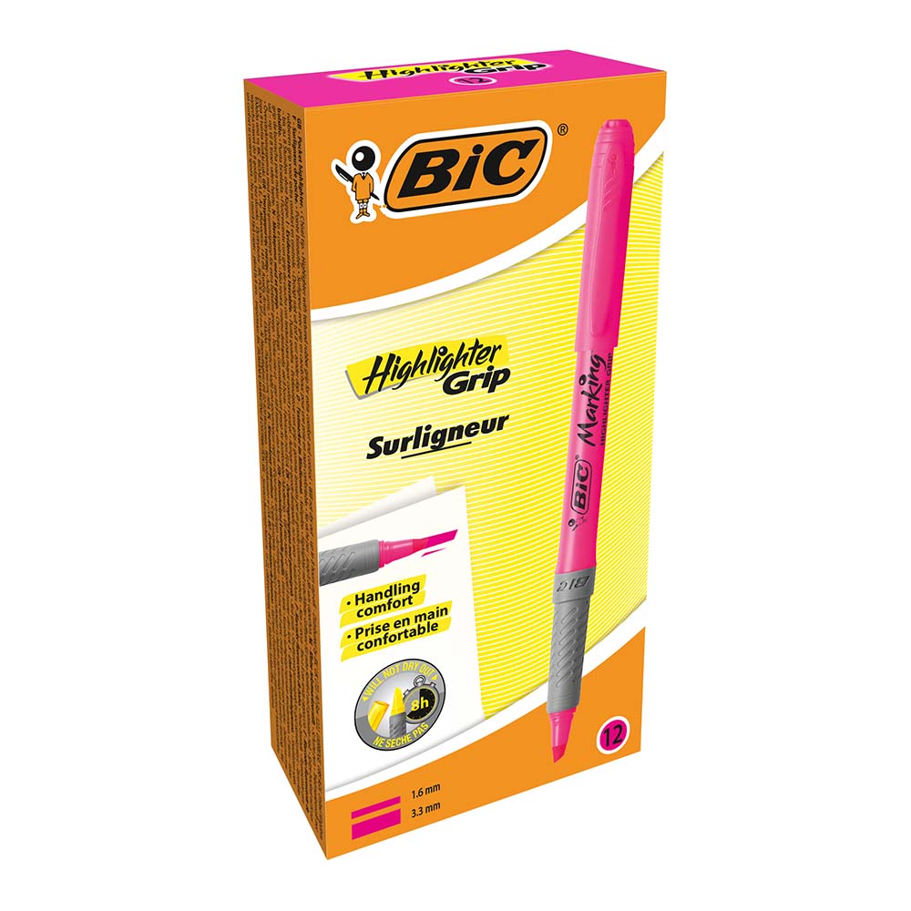 BİC FOSFORLU KALEM BRİTE LİNER GRİP PEMBE 811934