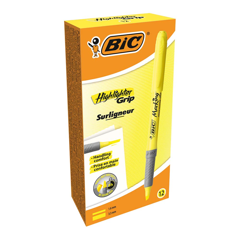 BİC FOSFORLU KALEM BRİTE LİNER GRİP SARI 811935