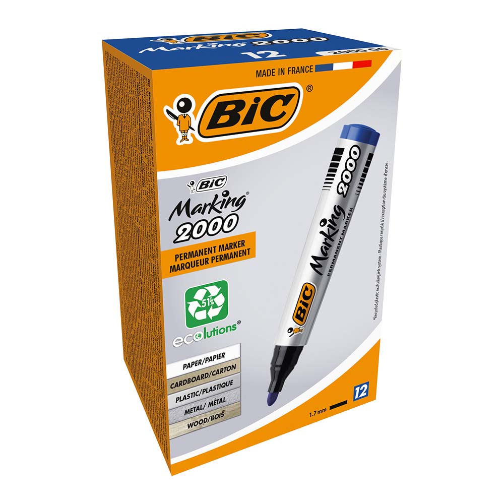 BİC PERMANENT MARKÖR 2000 YUVARLAK UÇ MAVİ 8209143