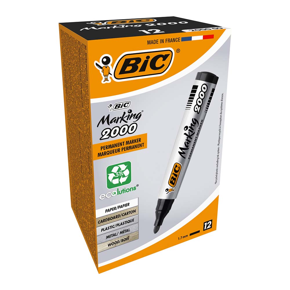 BİC PERMANENT MARKÖR 2000 YUVARLAK UÇ SİYA 8209153