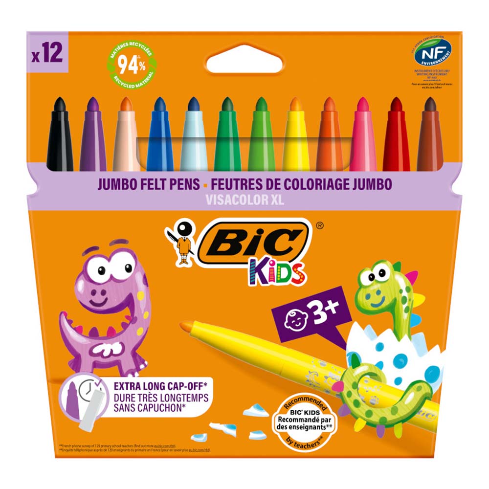 BİC VİSA JUMBO KEÇELİ BOYA KALEMİ 12 RENK 8922233