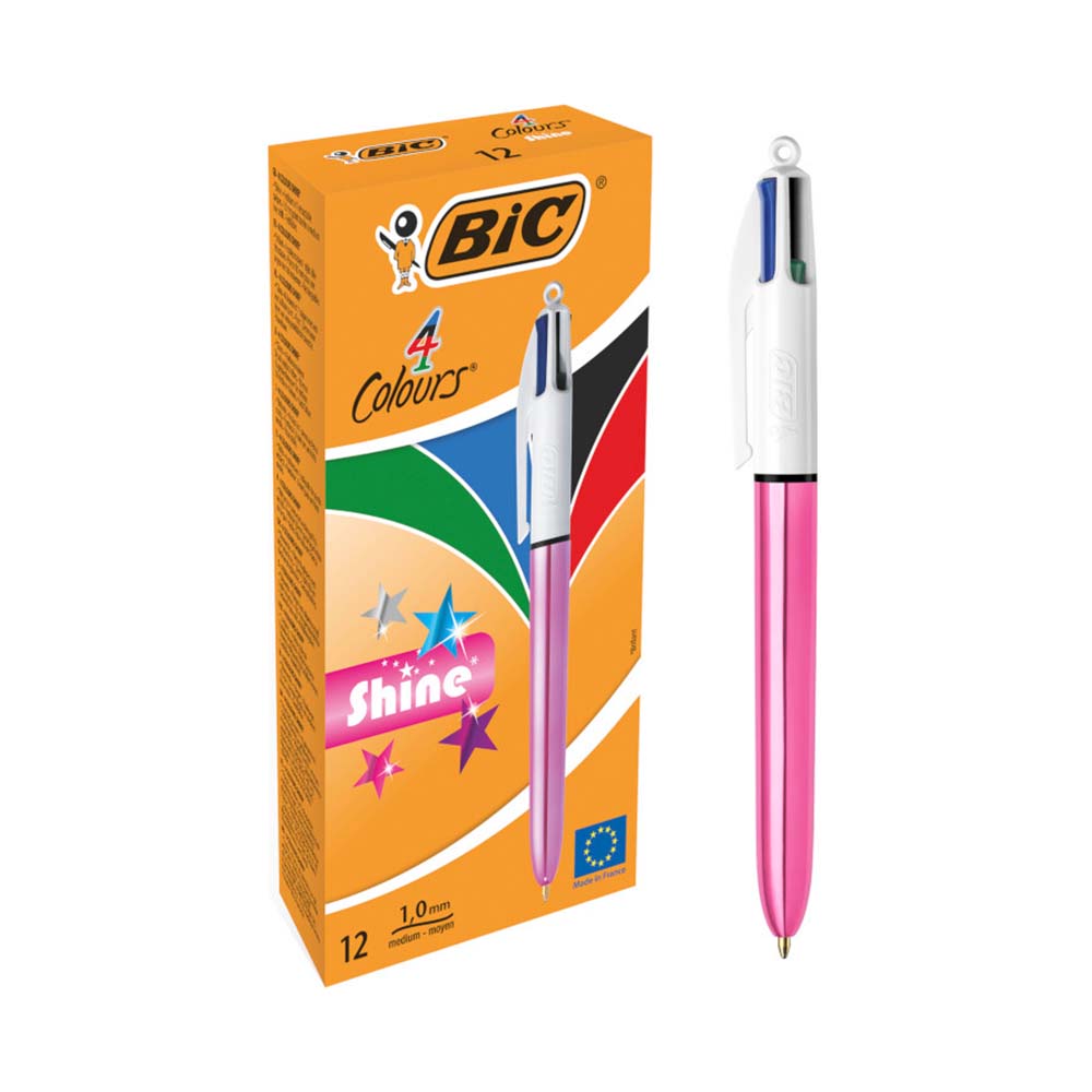 BİC 4 COLOURS TÜKENMEZ KALEM SHINE PEMBE GÖVDE 951352/982875