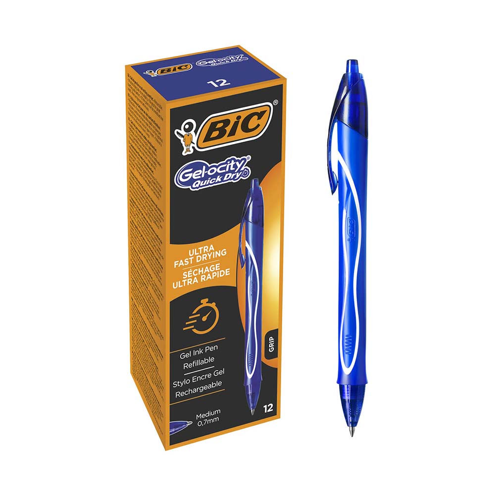 BİC GELOCITY HIZLI KURUYAN JEL KALEM MAVİ 12Lİ 950442