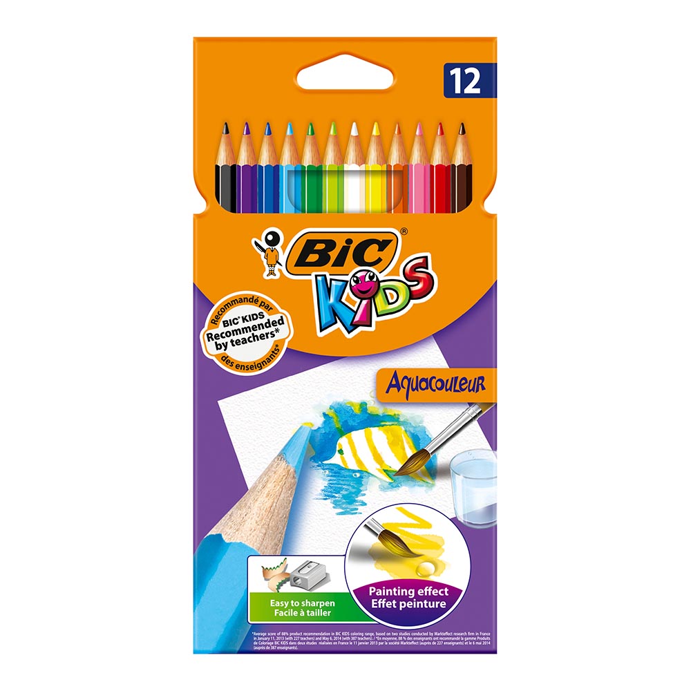 BİC AQUACOULEUR KURU SULUBOYA 12 RENK 8575613/8575615