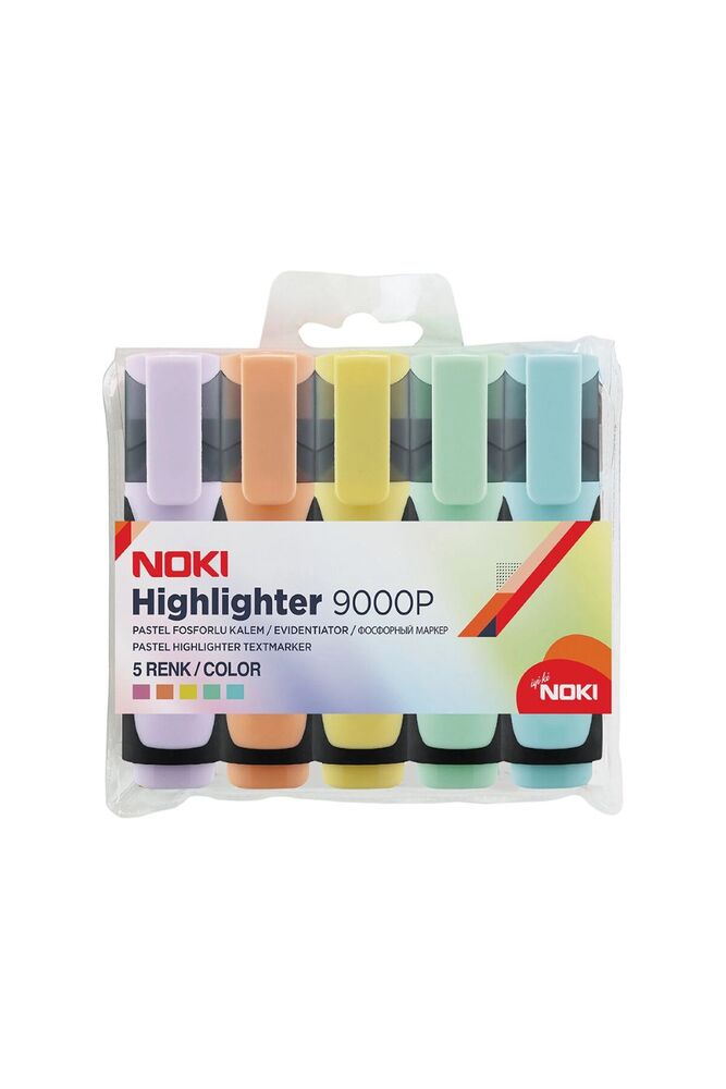 NOKİ PASTEL FOSFORLU KALEM 5Lİ PVC 9000P5PVC
