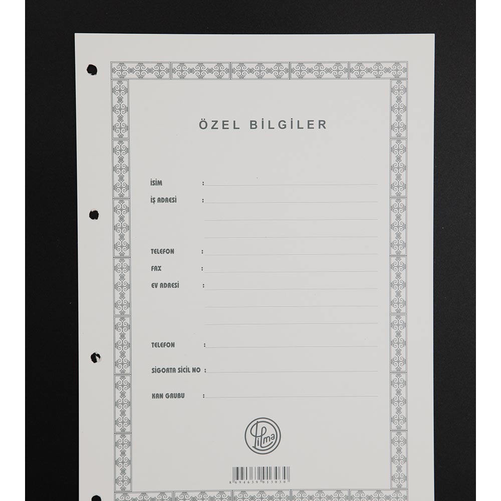 DİLMAN 1303 CARİ HESAP KLASÖR YEDEĞİ A4