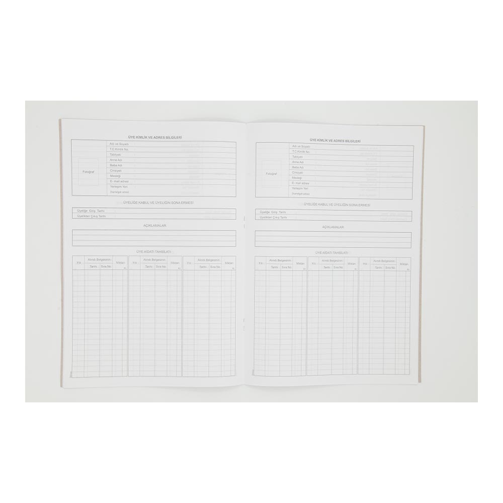 DİLMAN 5042 ÜYE KAYIT DEFTERİ KARTON KAPAK