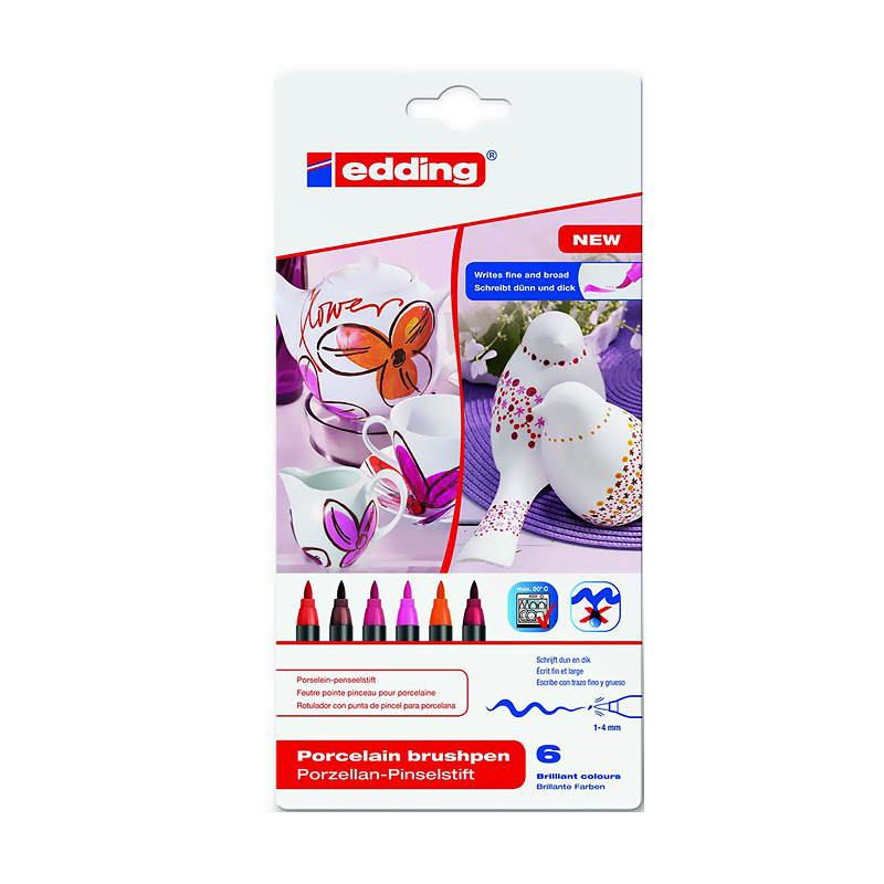 EDDİNG PORSELEN KALEMİ 4200K6999 SICAK RENKLER 6LI BLS