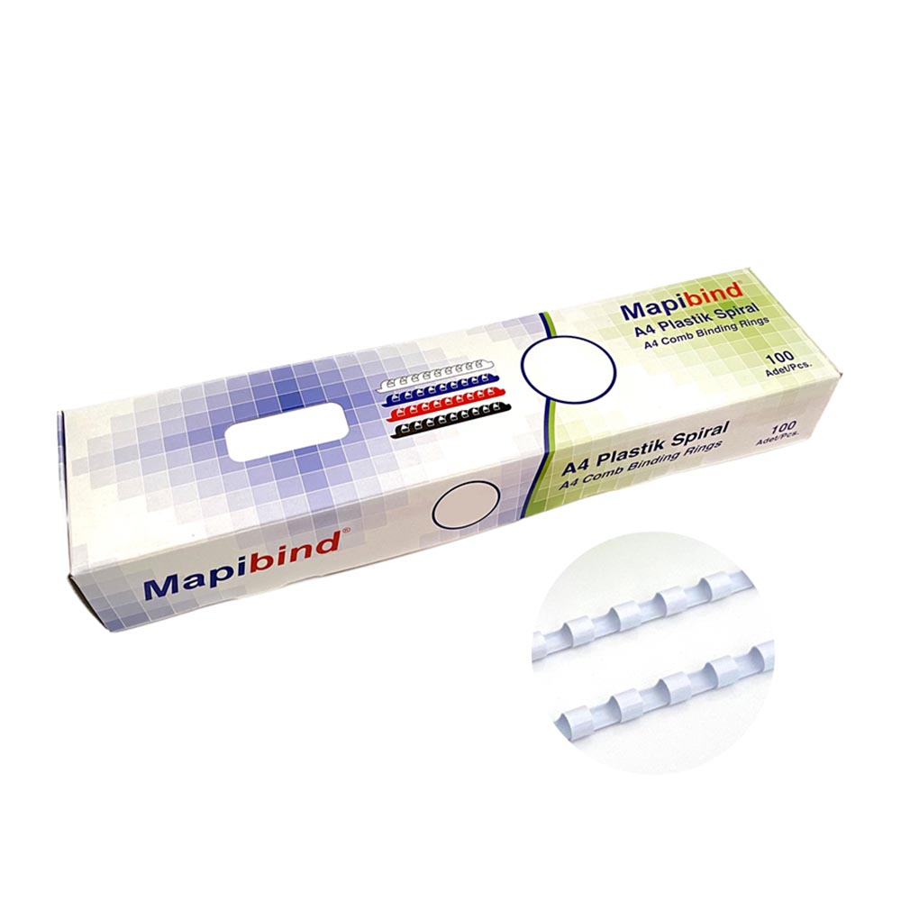 MAPİ 201 08 00 PLASTİK SPİRAL 8MM BEYAZ 100LÜ