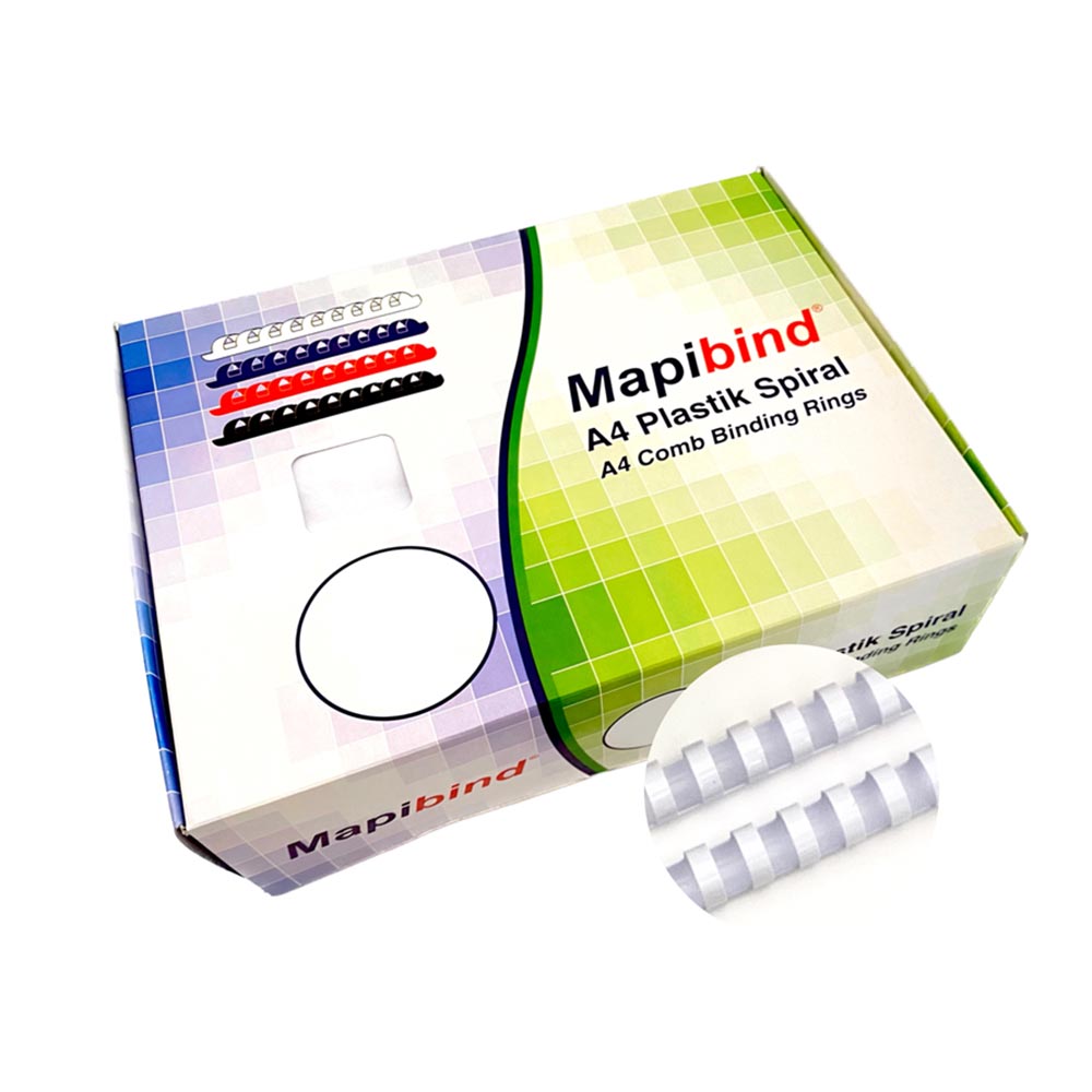 MAPİ 201 19 00 PLASTİK SPİRAL 19MM BEYAZ 100LÜ