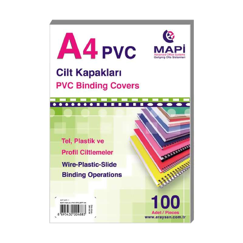 MAPİ 204 02 10 A4 CİLT KAPAĞI 160MİC GRİ