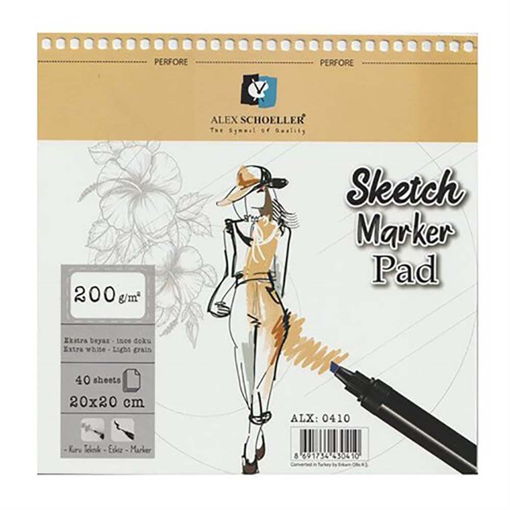 ALEX ALX-0410 SPR SKETCH BOOK 20X20 200GR 40YP