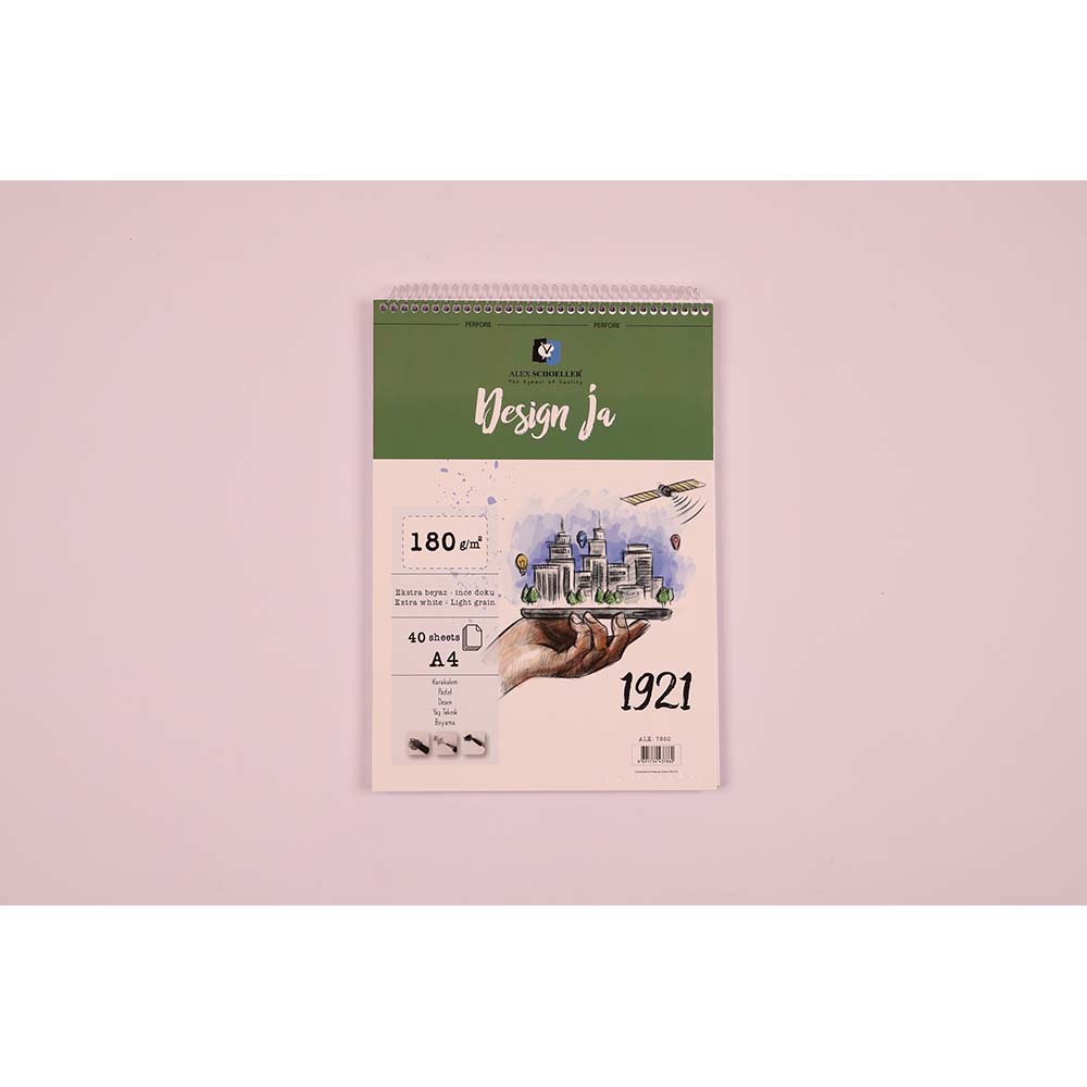 ALEX ALX-7860 RESİM DEFTERİ SPİRALLİ A4 180GR 40YP DESING JA