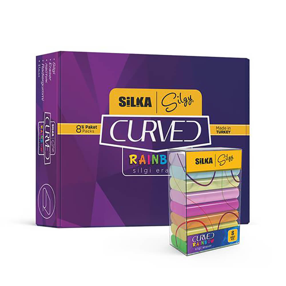 SİLKA SG-51 CURVED RAİNBOW NEON PASTEL SİLGİ 8Lİ KT
