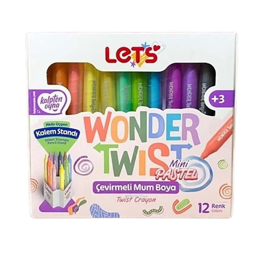 LET'S L03012 MUM BOYA ÇEVİRMELİ MİNİ PASTEL 12 RENK WONDER TWİST