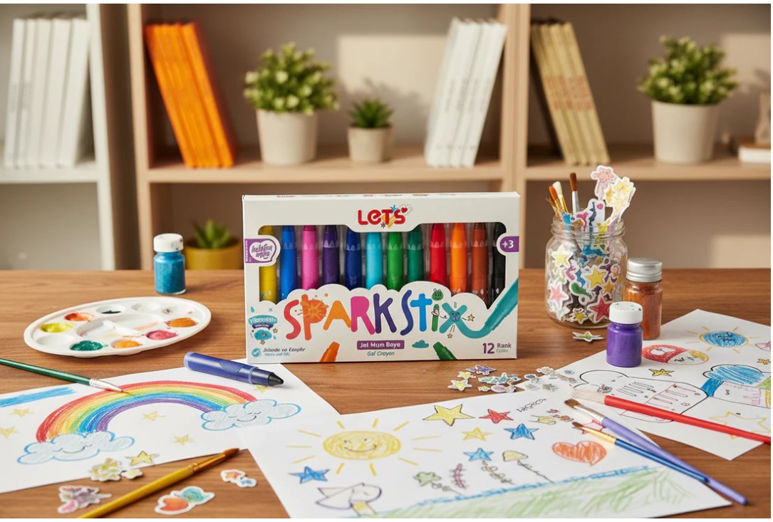 LET'S L03016 JEL MUM BOYA ÇEVİRMELİ 12 RENK SPARK STİX