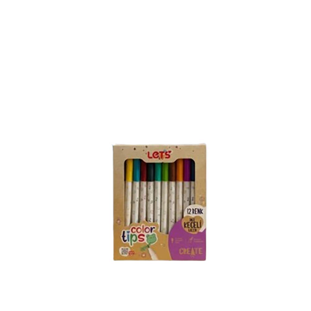 LET'S L05001 KEÇELİ KALEM YIKANABİLİR 12 RENK İNCE