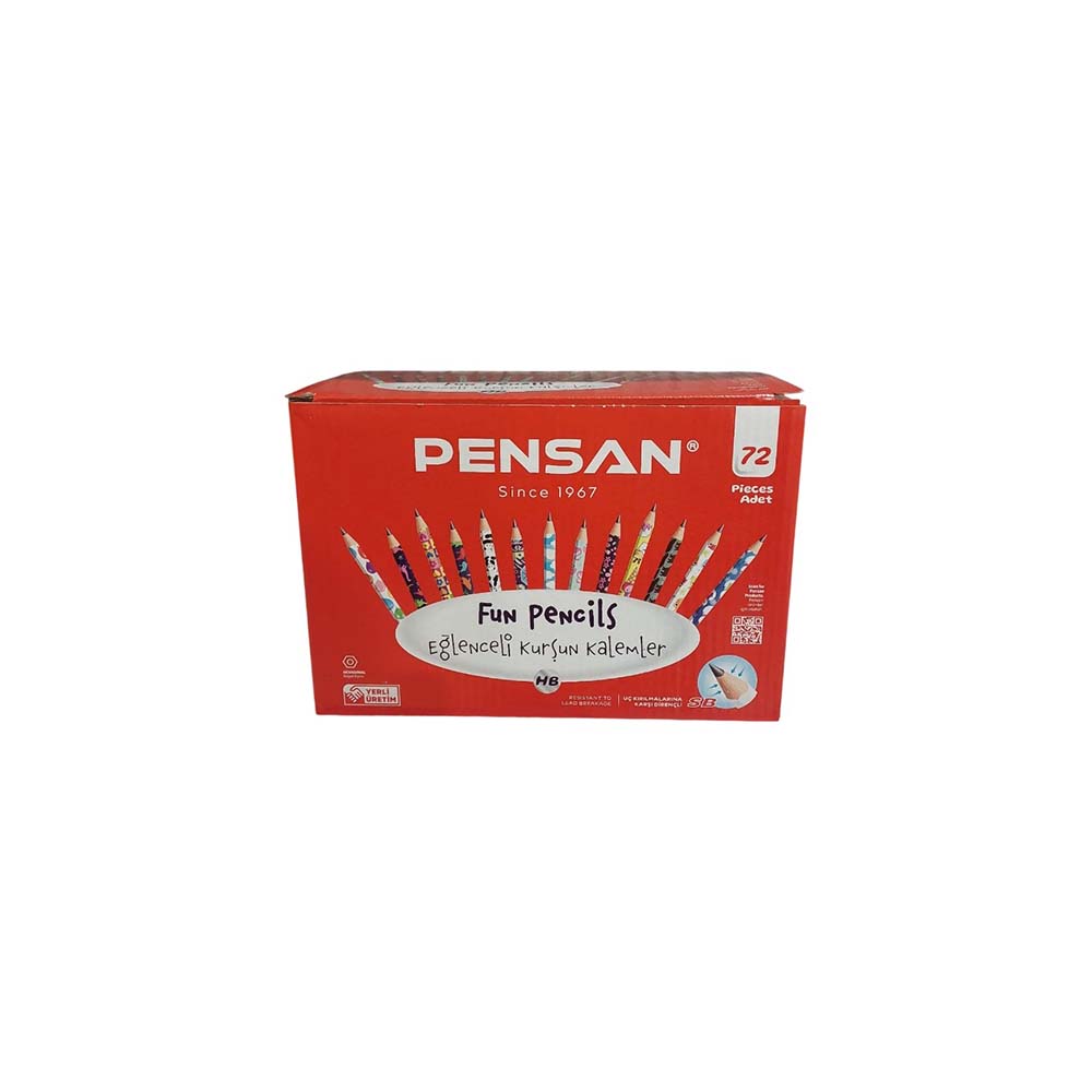 PENSAN 96000 KURŞUN KALEM MİX FLİMLİ EĞLENCELİ 72Lİ KT