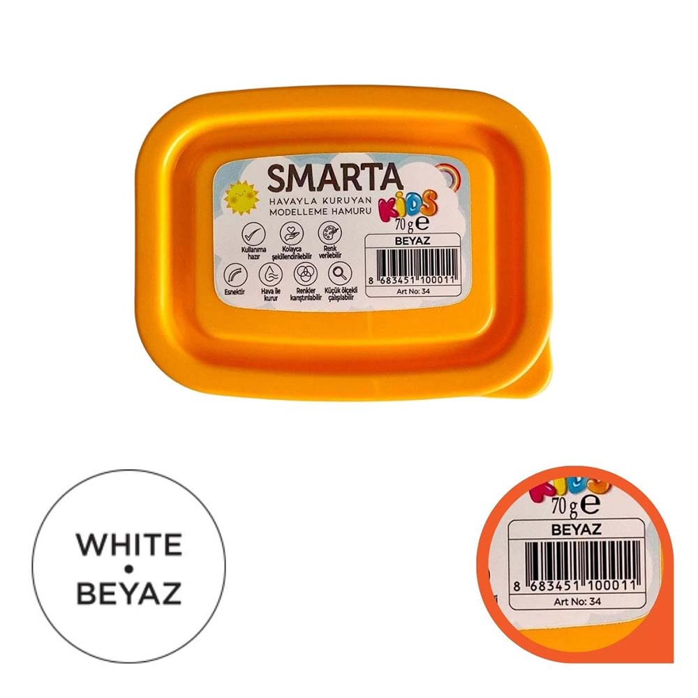 SMARTA 30000034 HAVAYLA KURUYAN MODELLEME HAMURU 70GR BEYAZ