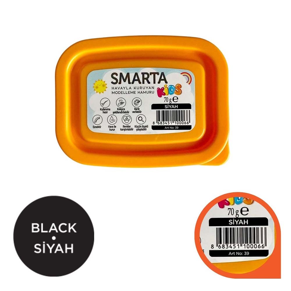 SMARTA 30000039 HAVAYLA KURUYAN MODELLEME HAMURU 70GR SİYAH
