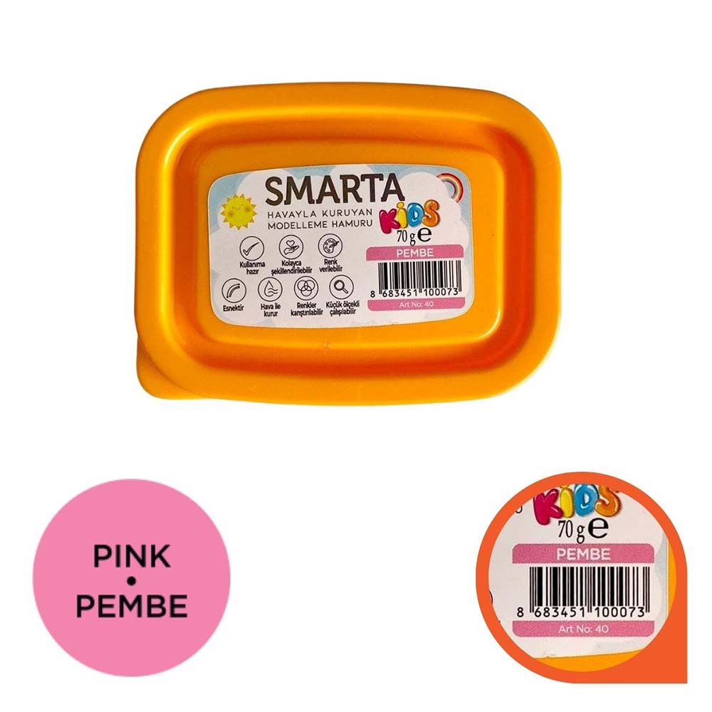 SMARTA 30000040 HAVAYLA KURUYAN MODELLEME HAMURU 70GR PEMBE