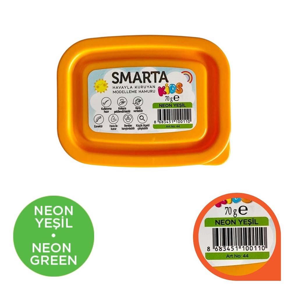 SMARTA 30000044 HAVAYLA KURUYAN MODELLEME HAMURU 70GR NEON YEŞİL