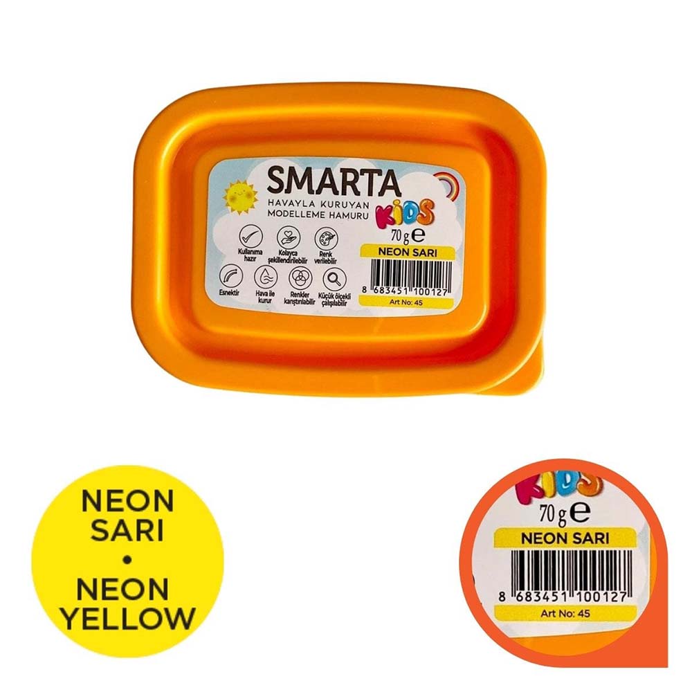 SMARTA 30000045 HAVAYLA KURUYAN MODELLEME HAMURU 70GR NEON SARI