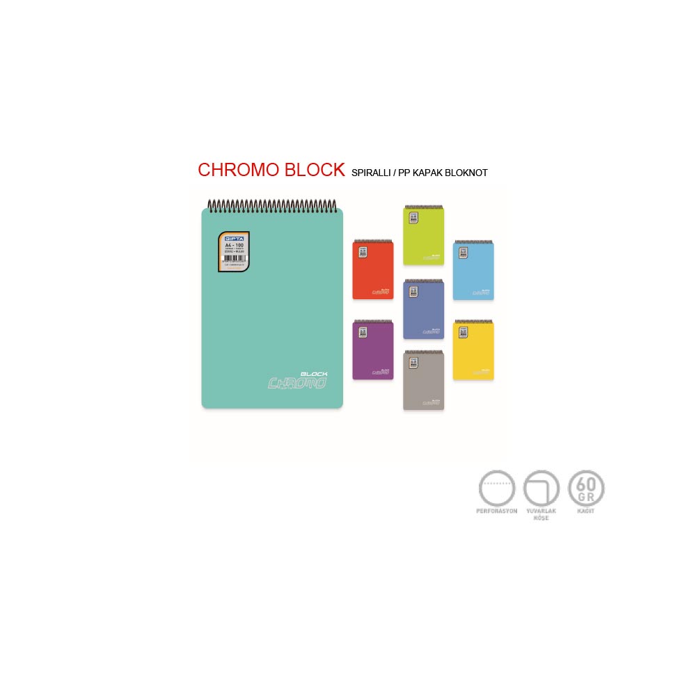 GIPTA 3625 BLOKNOT CHROMO BLOCK SPR PP KPK A5 80YP DÜZ