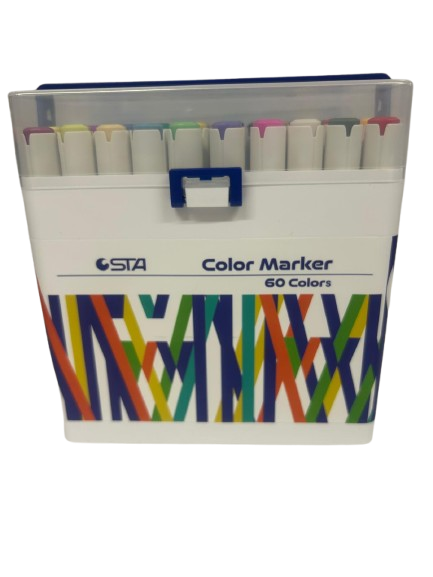 STA 910360 ÇİFT UÇLU ALKOL BAZLI MARKÖR 60LI SET