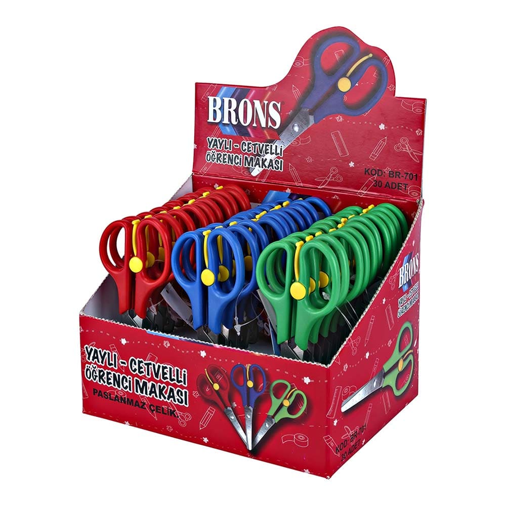BRONS BR-699 ÖĞRENCİ MAKASI CETVELİ