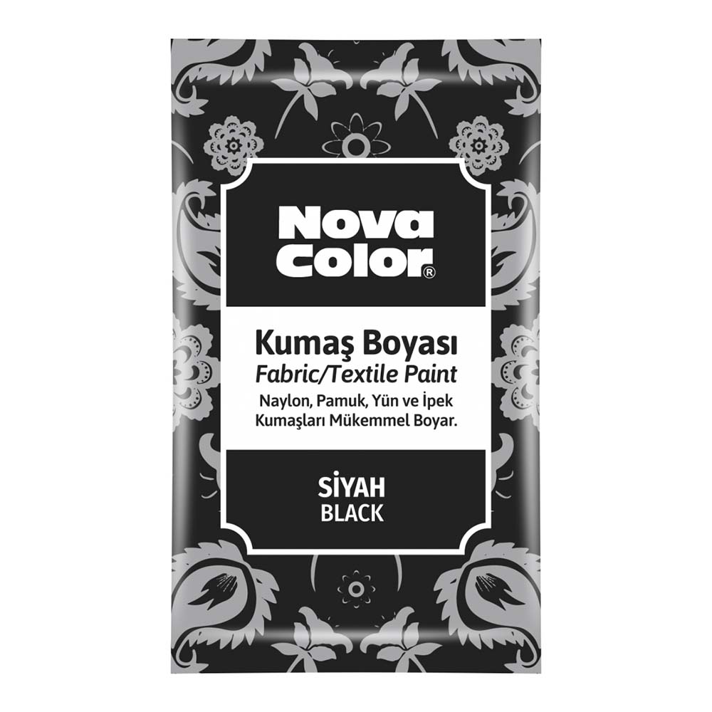 NOVA COLOR NC-904 KUMAŞ BOYASİ TOZ 12GR SİYAH
