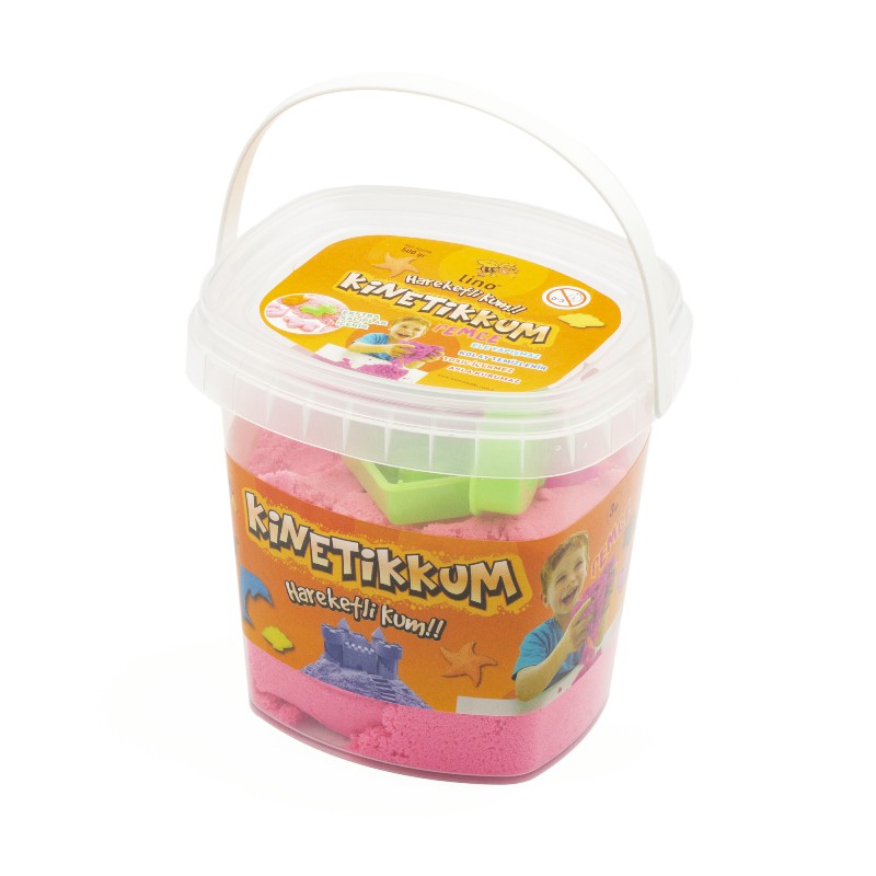 LİNO LN-500P KİNETİK KUM 500GR PEMBE KOVA+3KALIP