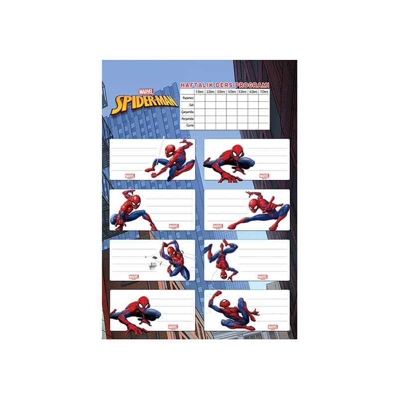 KESKİN 220130-06 ETİKET DERS PROGRAMLI SPİDER-MAN 3LÜ