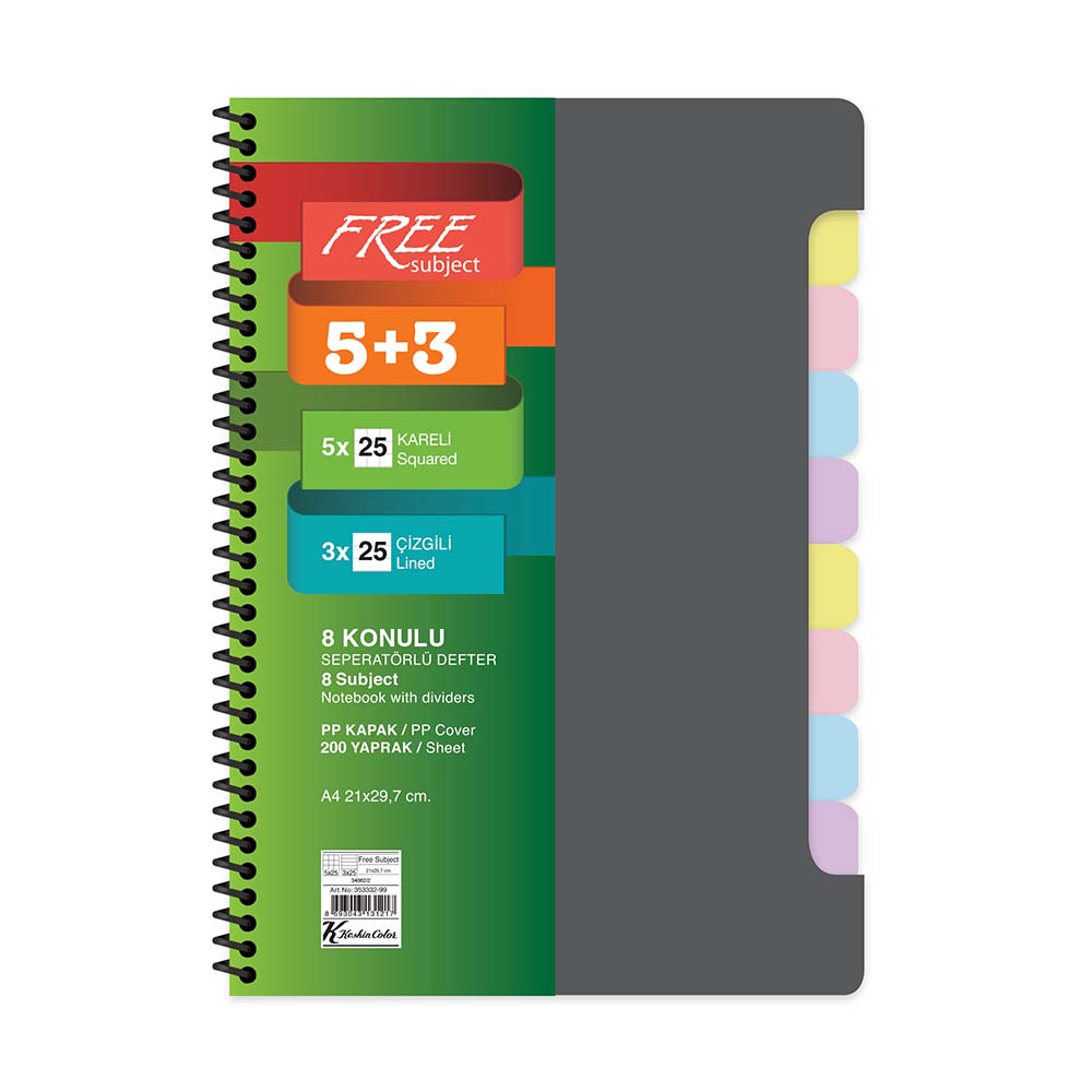KESKİN 353332 A4 5+3 X25 200YP AYRAÇLI FREE SUB.DE