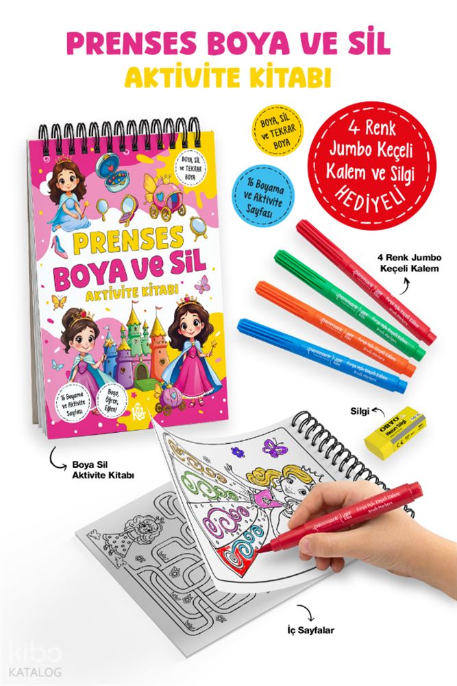 BİGKİDS / BOYA VE SİL AVT KİTABI - PRENSES