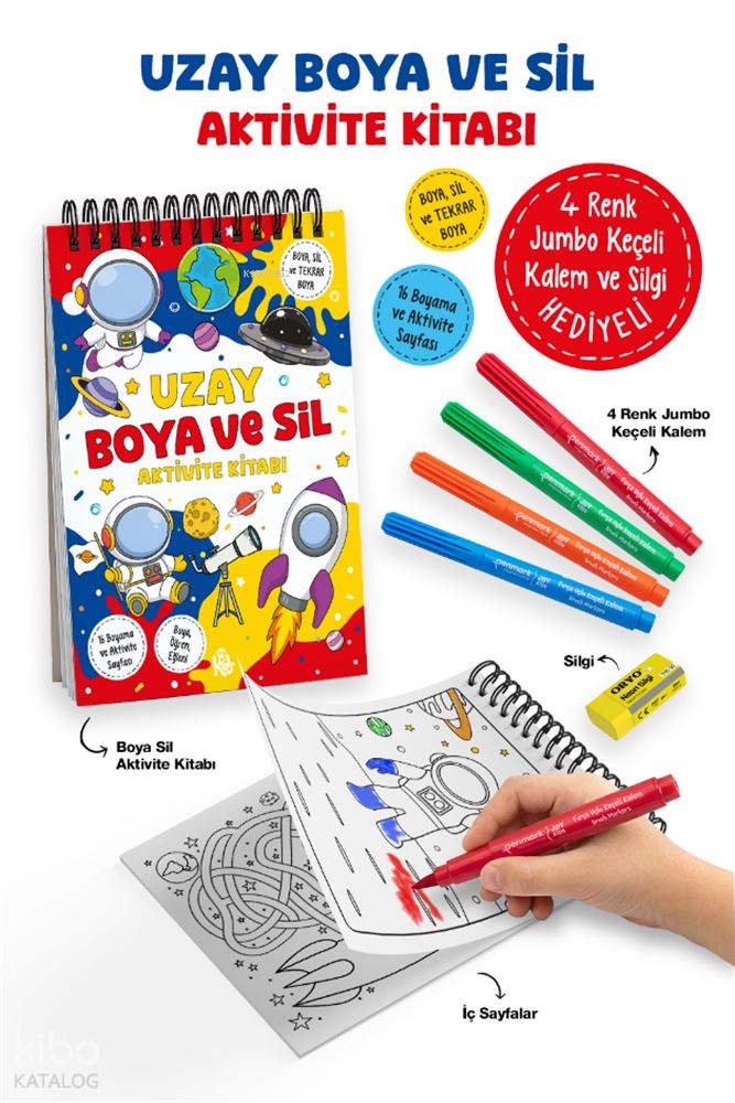 BİGKİDS / BOYA VE SİL AVT KİTABI - UZAY