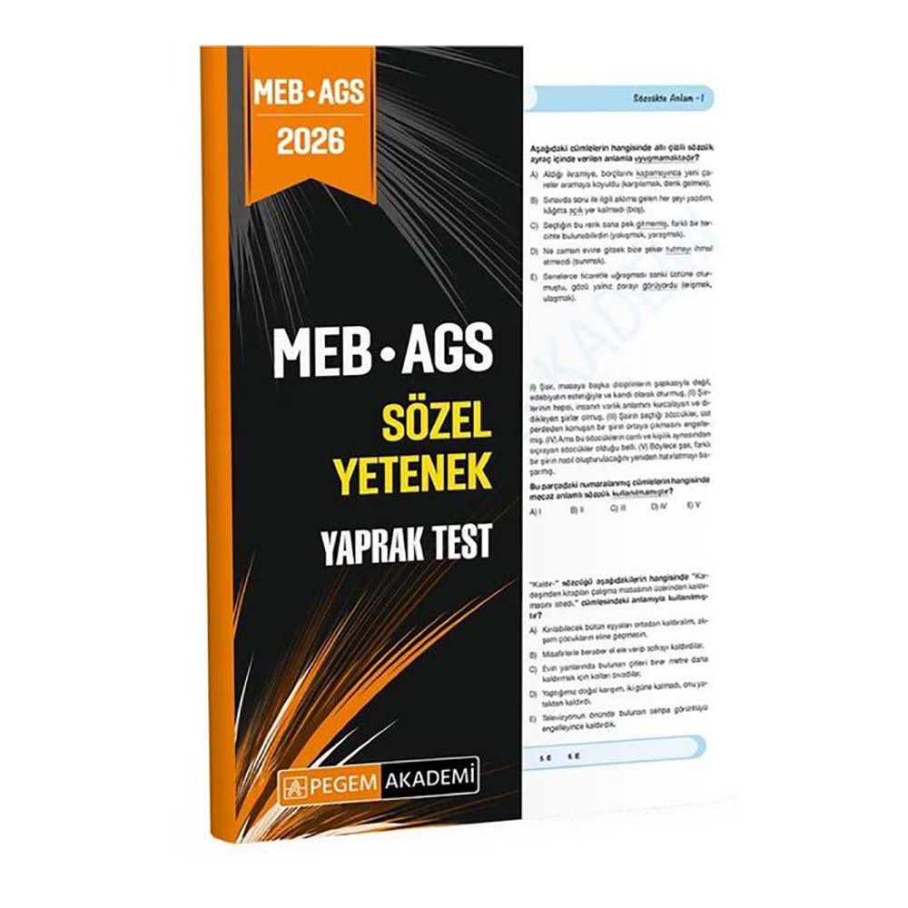 PEGEM AKADEMİ / MEB AGS SÖZ. YET. YAPRAK TEST
