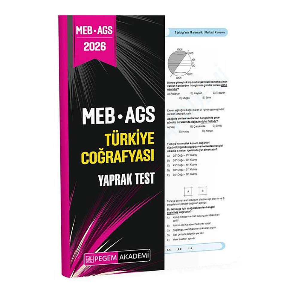 PEGEM AKADEMİ / MEB AGS TÜRKİYE COĞRAFYASI YAPRAK TEST