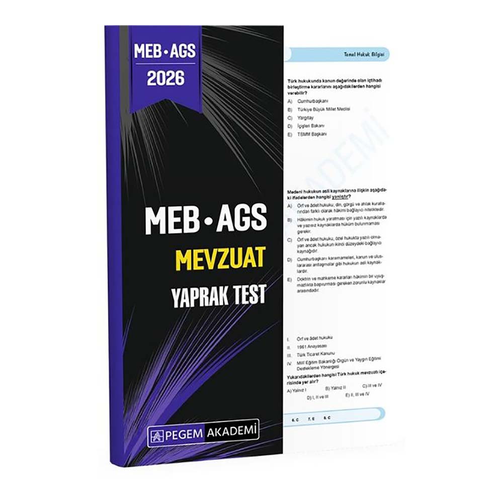 PEGEM AKADEMİ / MEG AGS MEVZUAT ANAYASA YAPRAK TEST