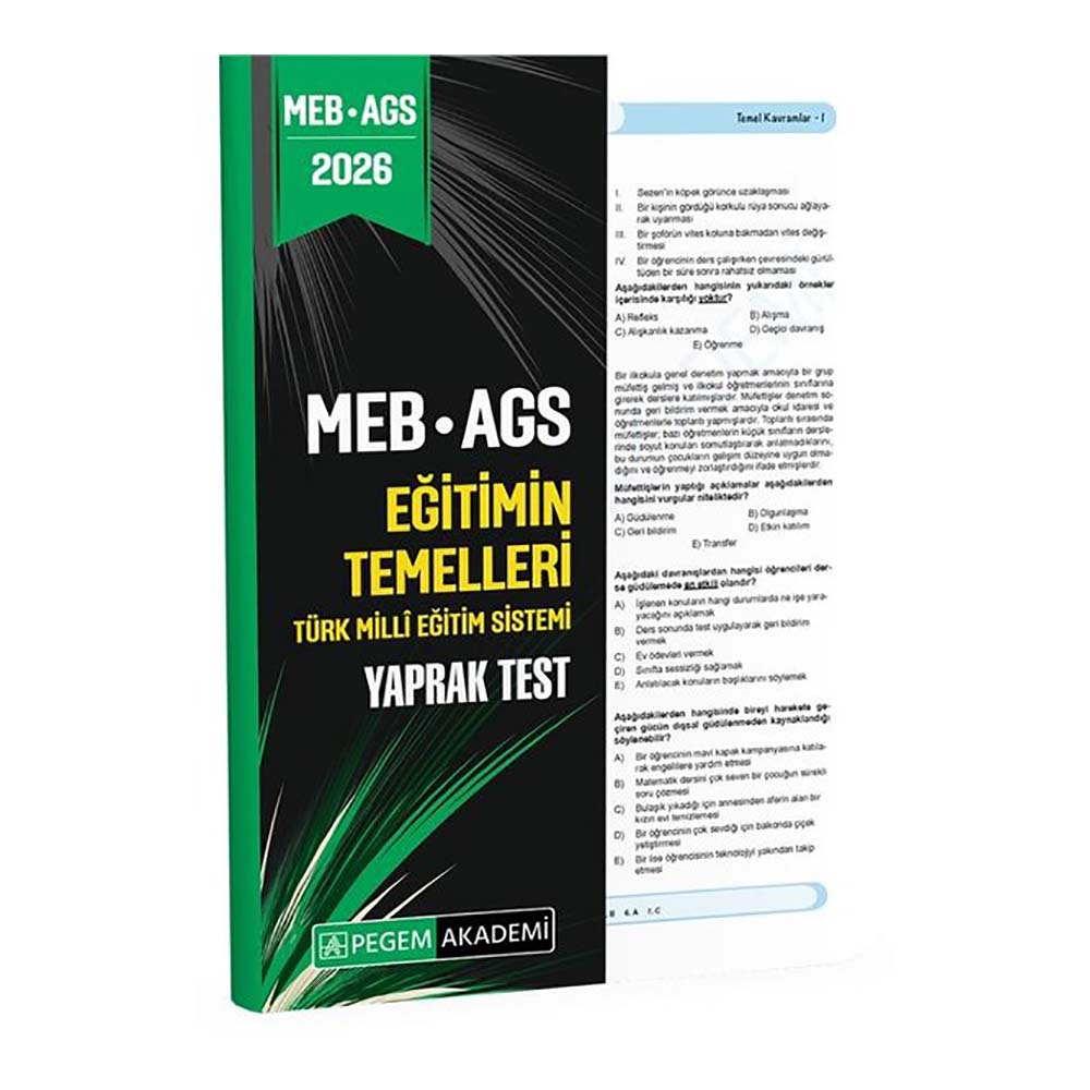 PEGEM AKADEMİ / MEB AGS EĞİTİMİN TEMELLERİ YAPRAK TEST